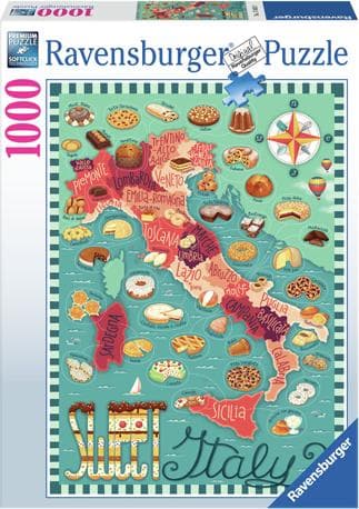 Пъзел Ravensburger 1000 ел. - Карта на Италия: Сладкиши