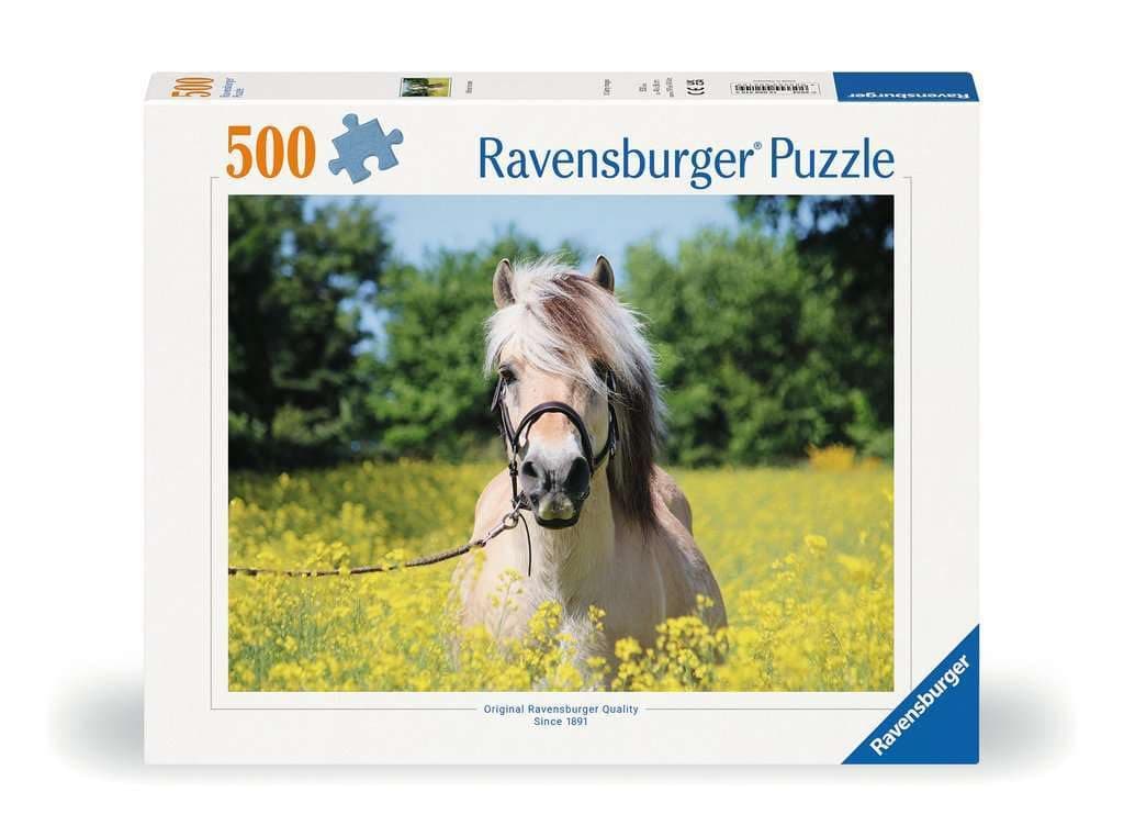 Пъзел Ravensburger 500 ел. - Кон в полето с рапица