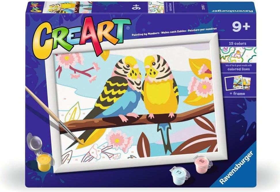 Рисувателна галерия CreArt Ravensburger - Прекрасни вълнисти папагалчета