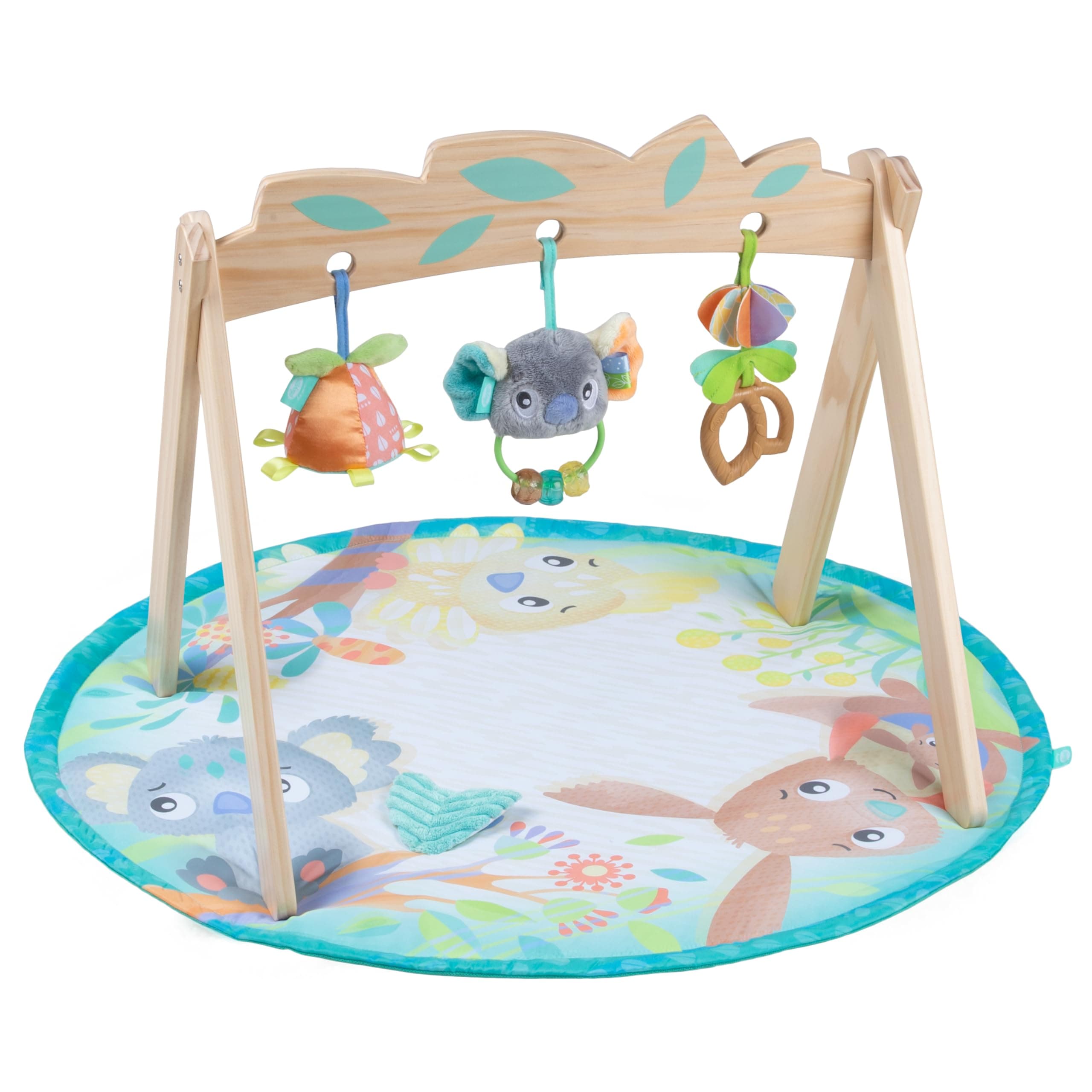 Активна гимнастика с дървена арка Playgro Fauna Friends, 0м+