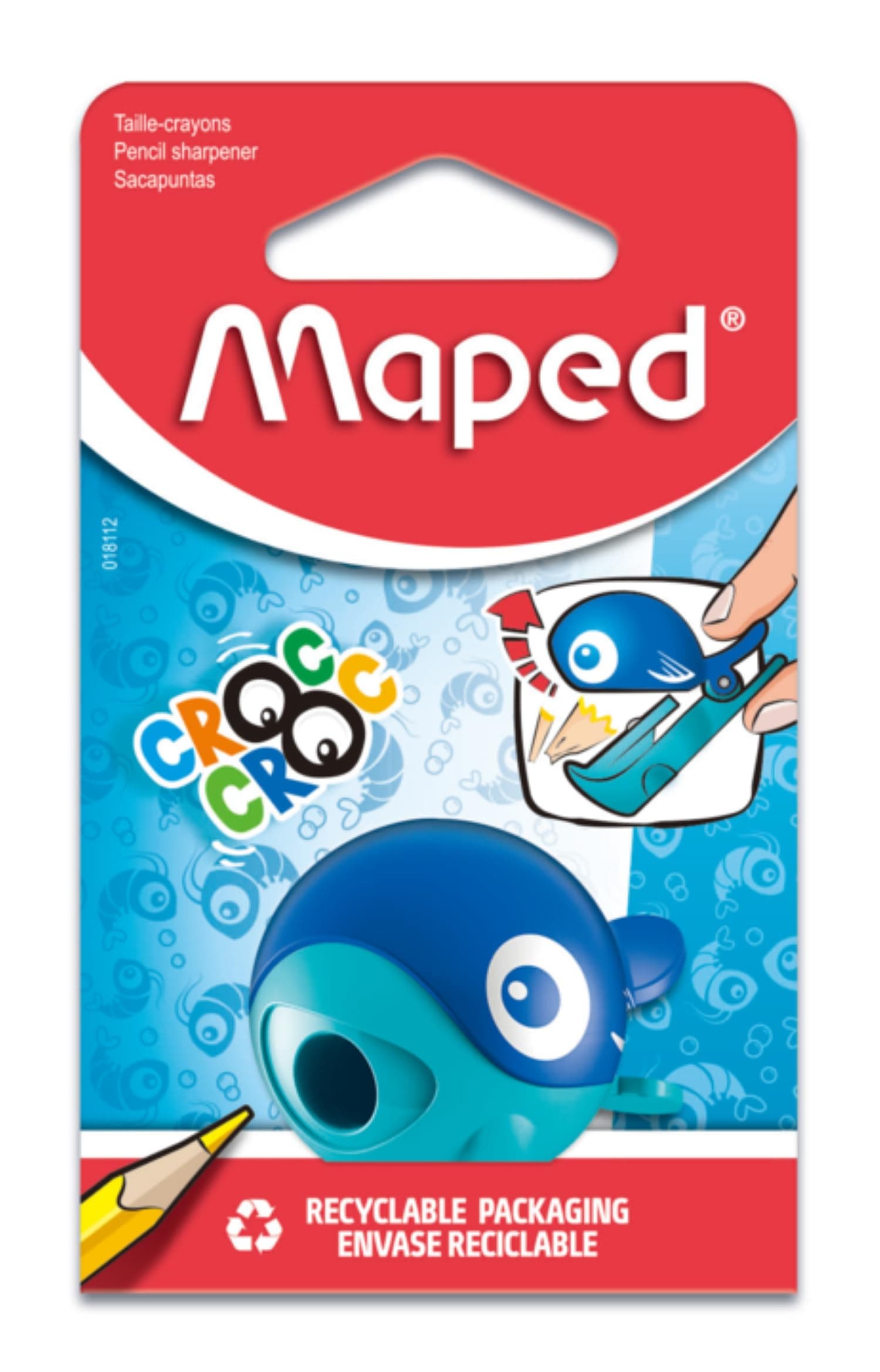Единична острилка MAPED CROC-CROC EASY, калинка