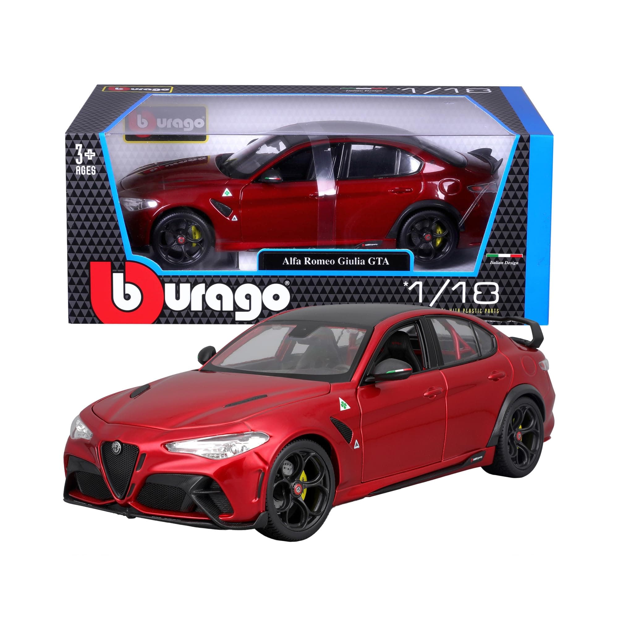 Bburago - модел на кола 1:18 - Alfa Romeo Giulia GTA, червена