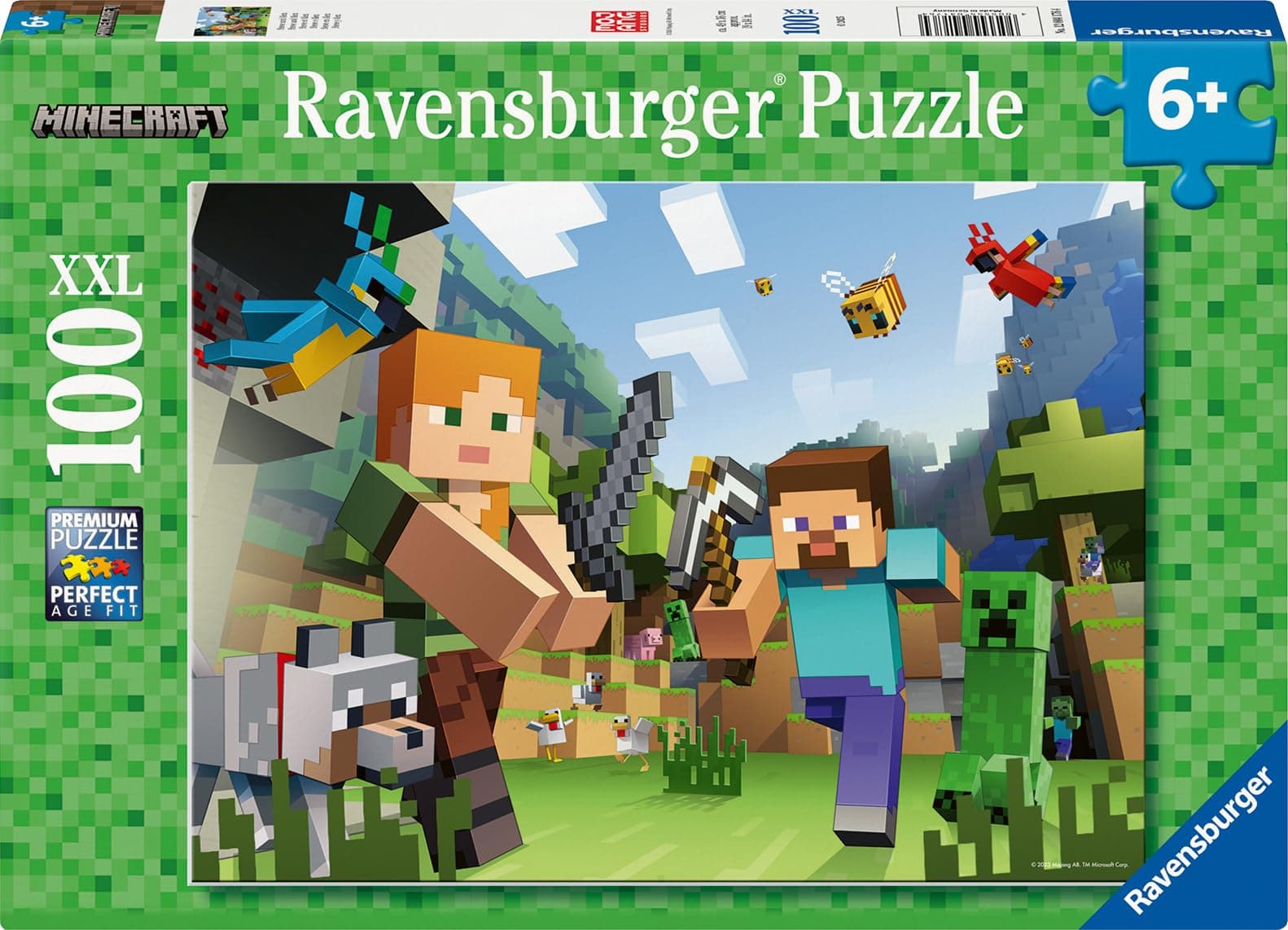 Ravensburger - Пъзел 100 ел. XXL - Майнкрафт: Стив и Алекс