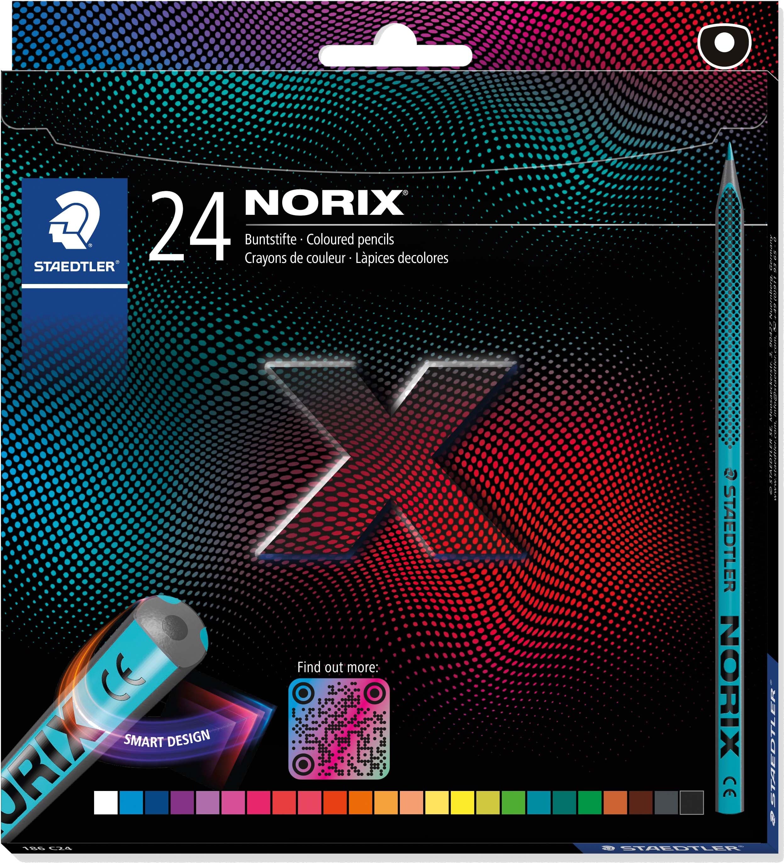 Staedtler - Цветни моливи Norix 186, 24 цвята