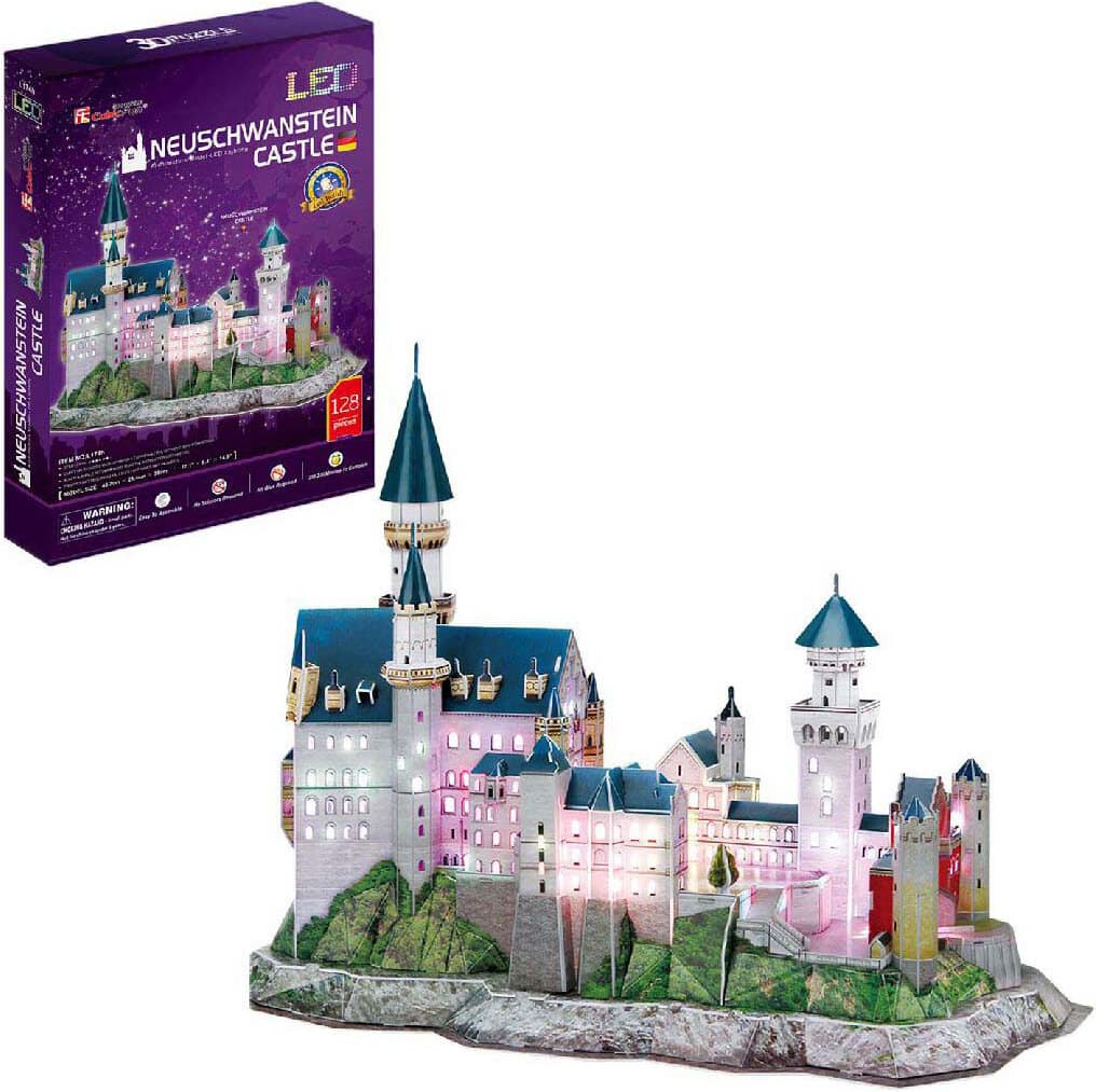 CubicFun 3D Пъзел с LED светлини NEUSCHWANSTEIN CASTLE L174h