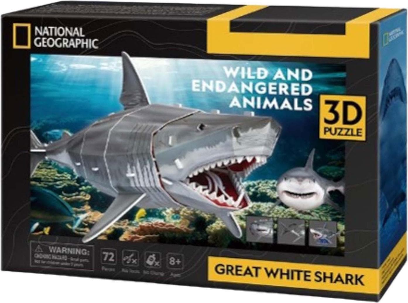 CubicFun Пъзел 3D National Geographic Голяма бяла акула 72ч.