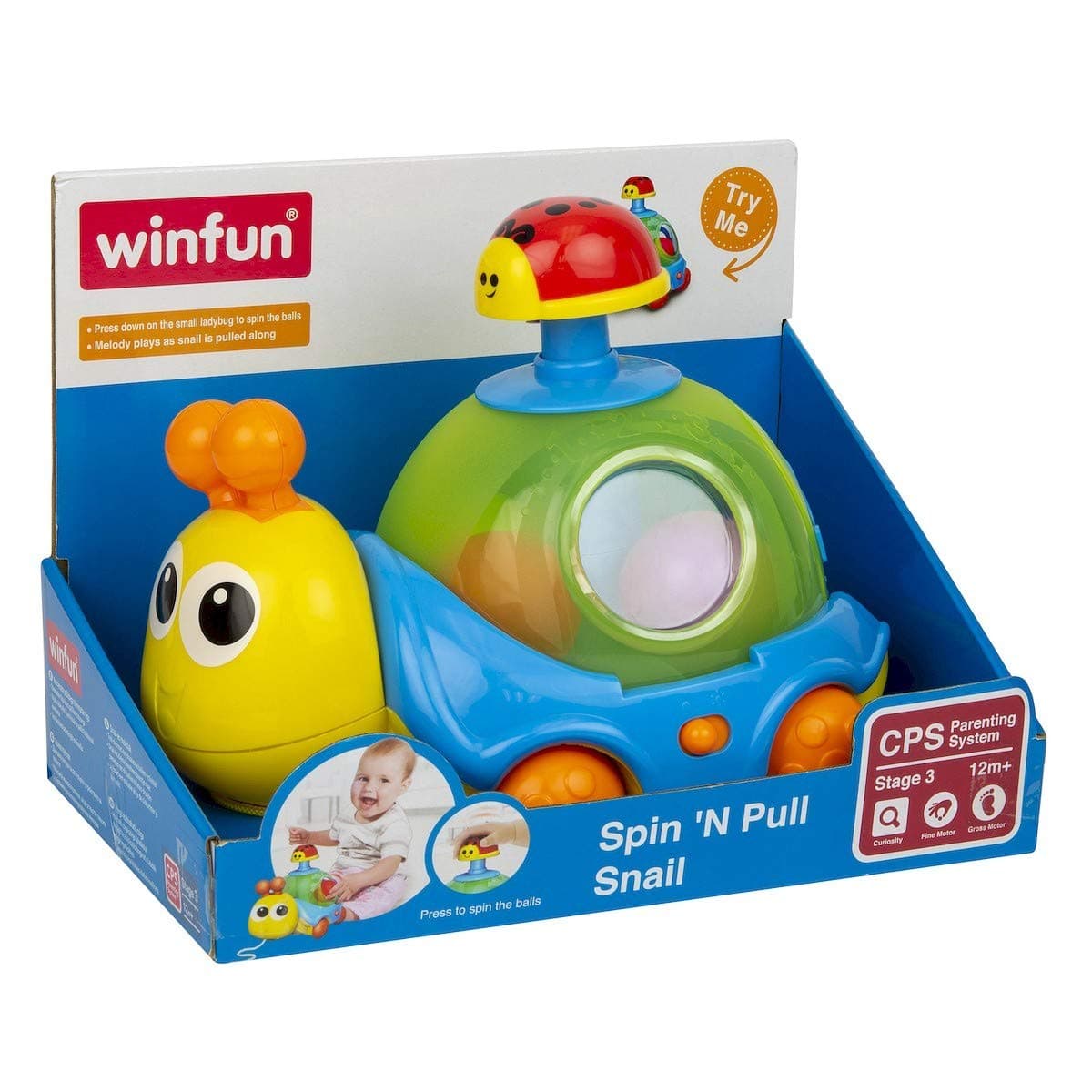 WINFUN Играчка за дърпане - музикален охлюв с топчета