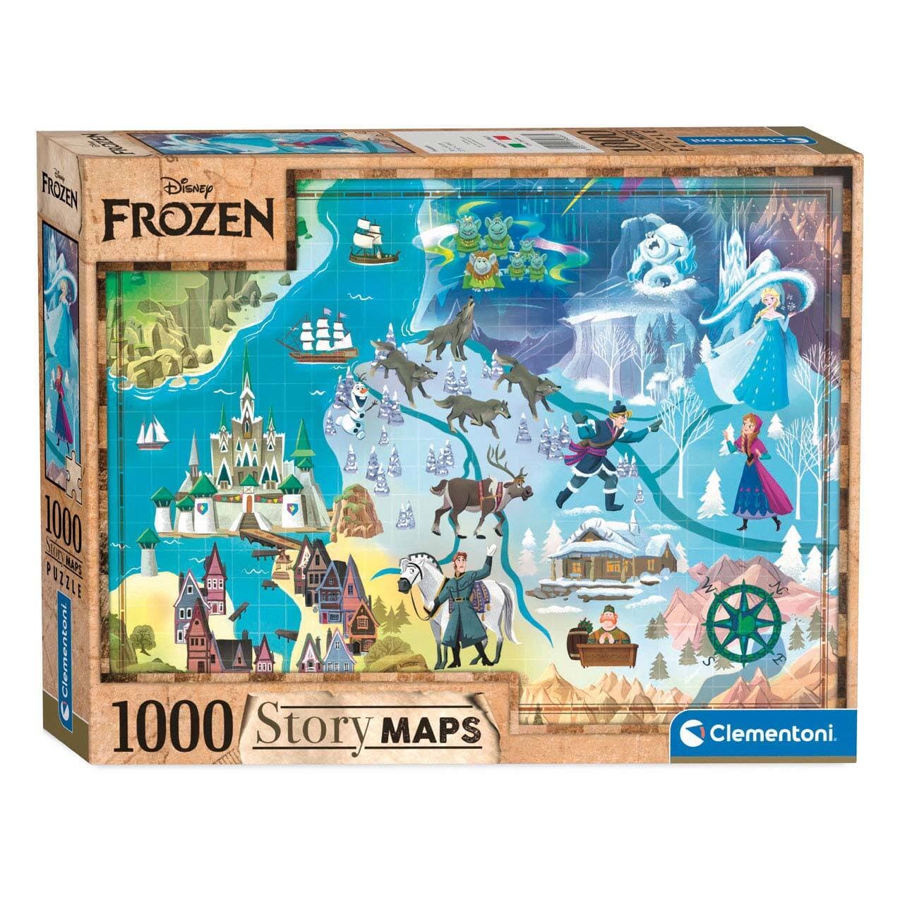 CLEMENTONI 1000ч. Пъзел Disney Story Maps Frozen