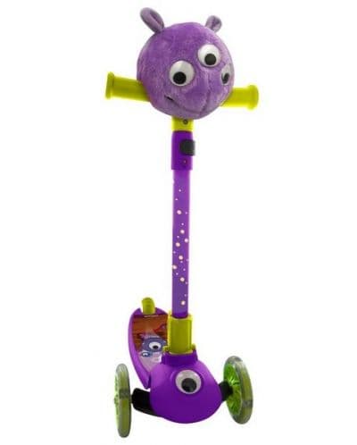 K3YRIDERS Тротинетка 3 колела с плюшено животинче Monster Eyes Purpy