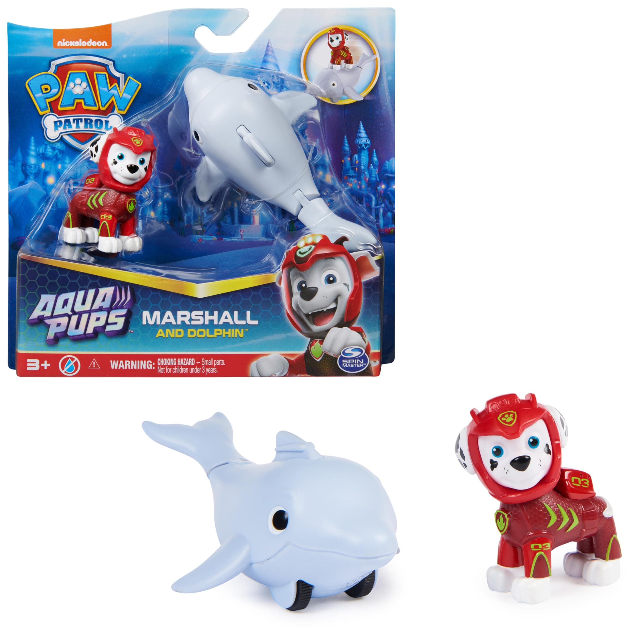 PAW PATROL Aqua Pups Фигурка Маршал с подводен приятел Делфин