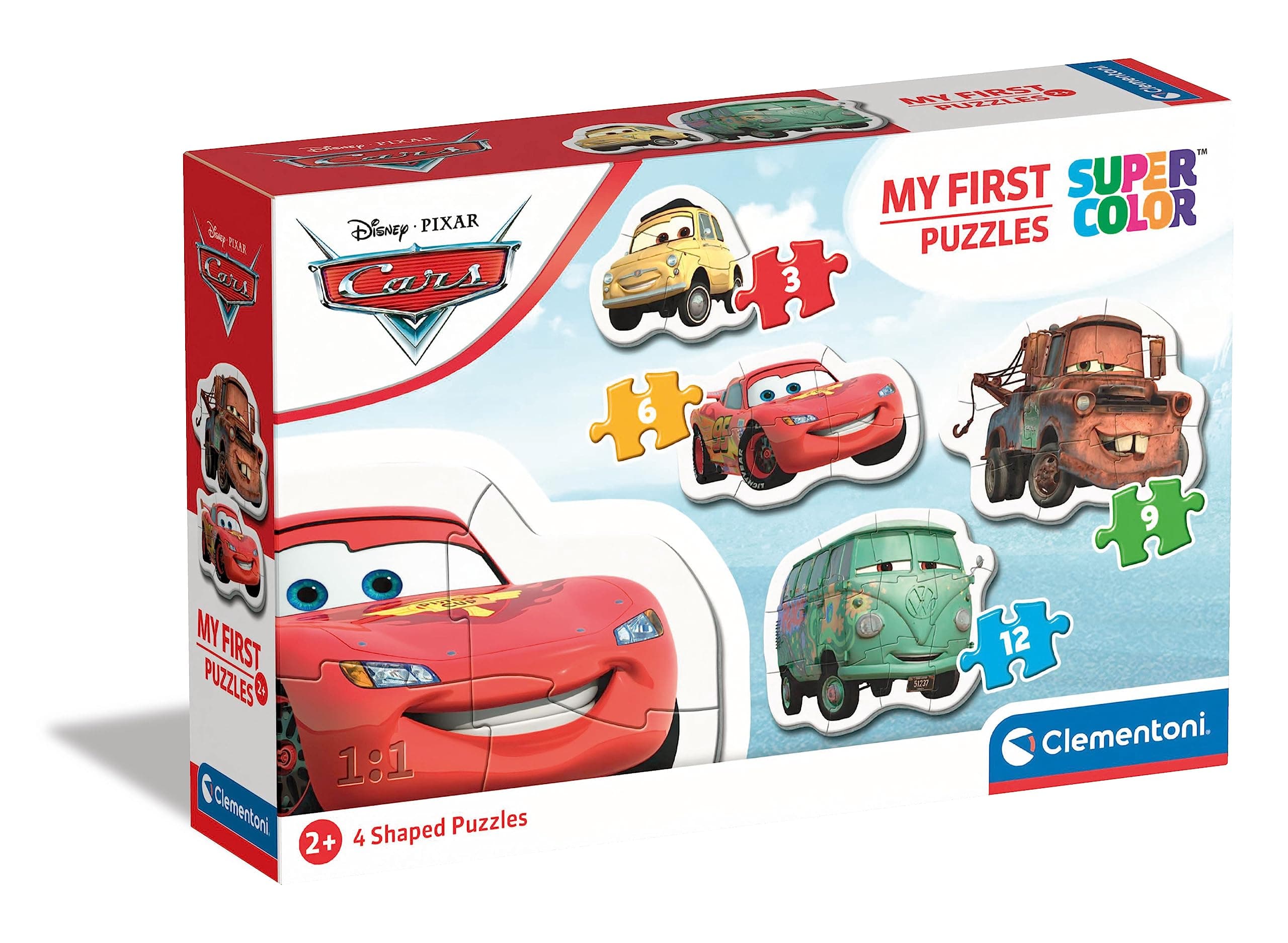 CLEMENTONI 3+6+9+12ч. Пъзел My First Puzzles Cars