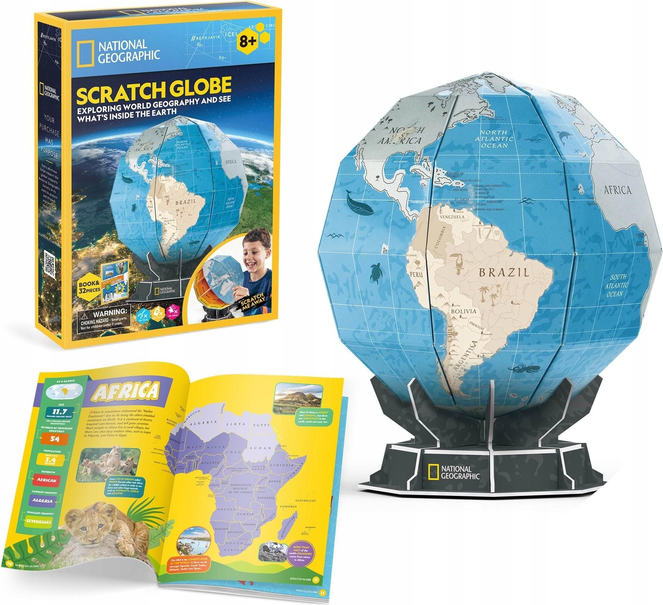 CubicFun Пъзел 3D National Geographic Глобус с изтриване 32ч.