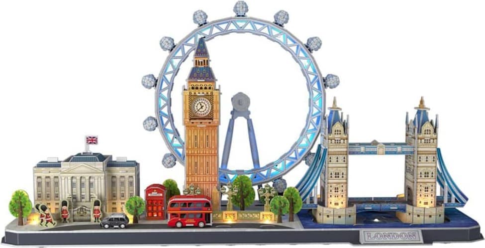 CubicFun Пъзел 3D City Line London 186ч. с LED светлини