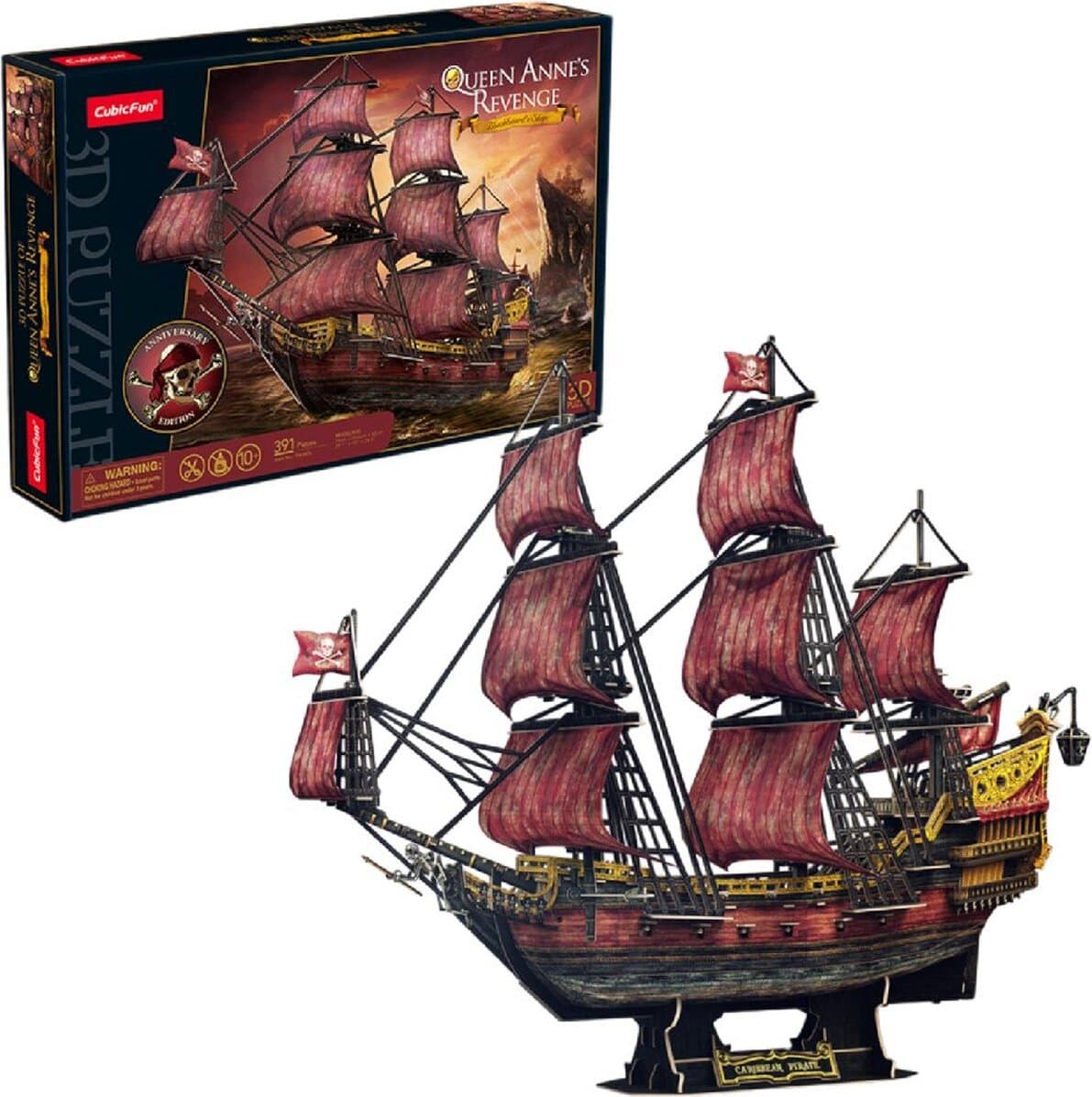 CubicFun Пъзел 3D Кораб Queen Anne's Anniversary Edition 391ч.