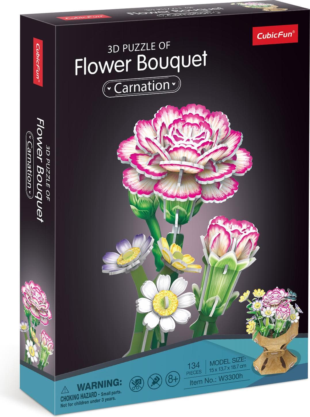 CubicFun Пъзел 3D Flower Bouquet Карамфил 134ч.