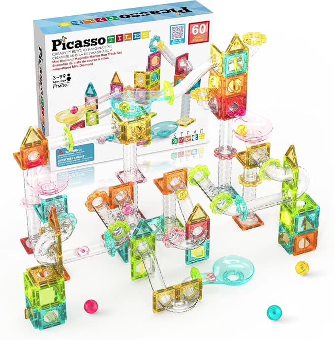 Picasso STEAM Магнитен конструктор Писта за топчета Travel 60 части