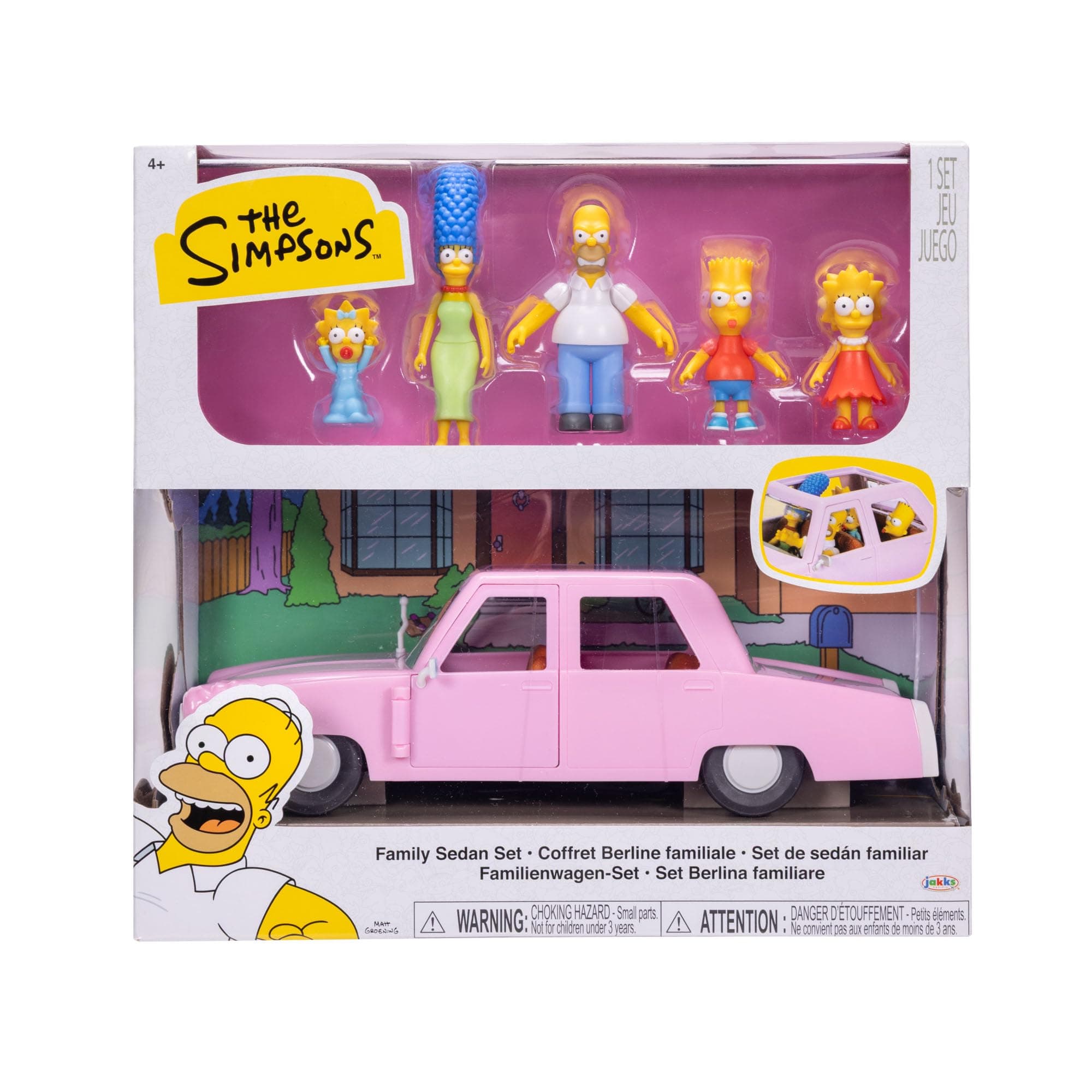 Jakks Pacific - Семейство Симпсън: Автомобил с фигурки