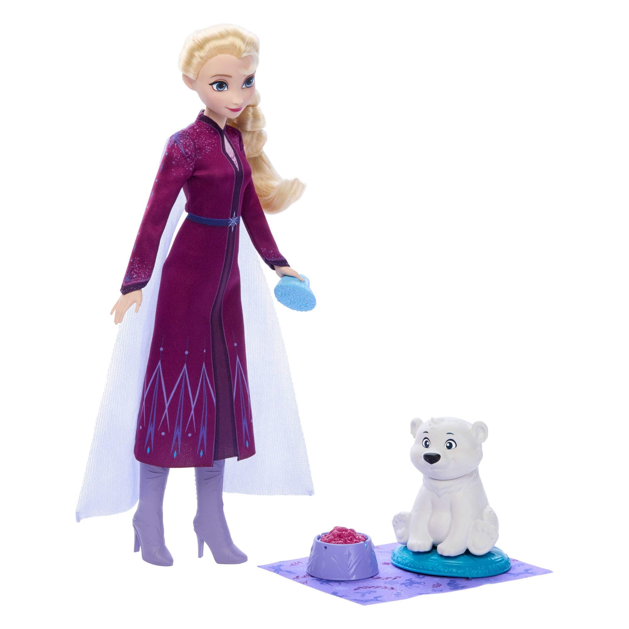 Кукла Disney Princess - Елза с бяло мече и аксесоари