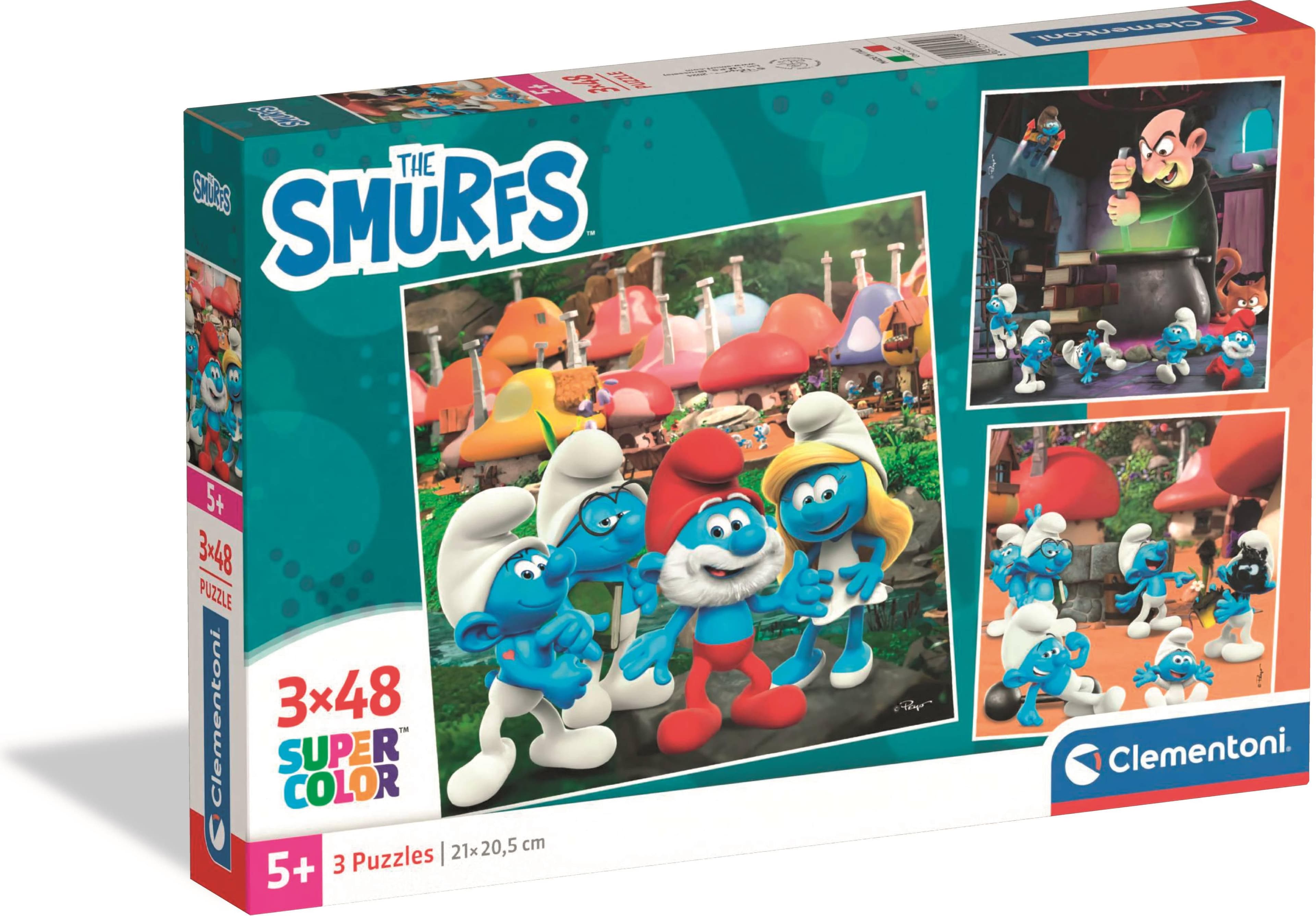 CLEMENTONI 3X48 ч. Пъзел The Smurfs