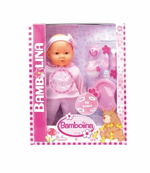 BAMBOLINA Кукла с комплект за хранене 38 см.