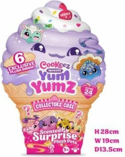 YUM YUMZ Кутия за Съхранение с 6бр. Ексклузивен Плюшен Любимец Изненада с Аромат във Фунийка