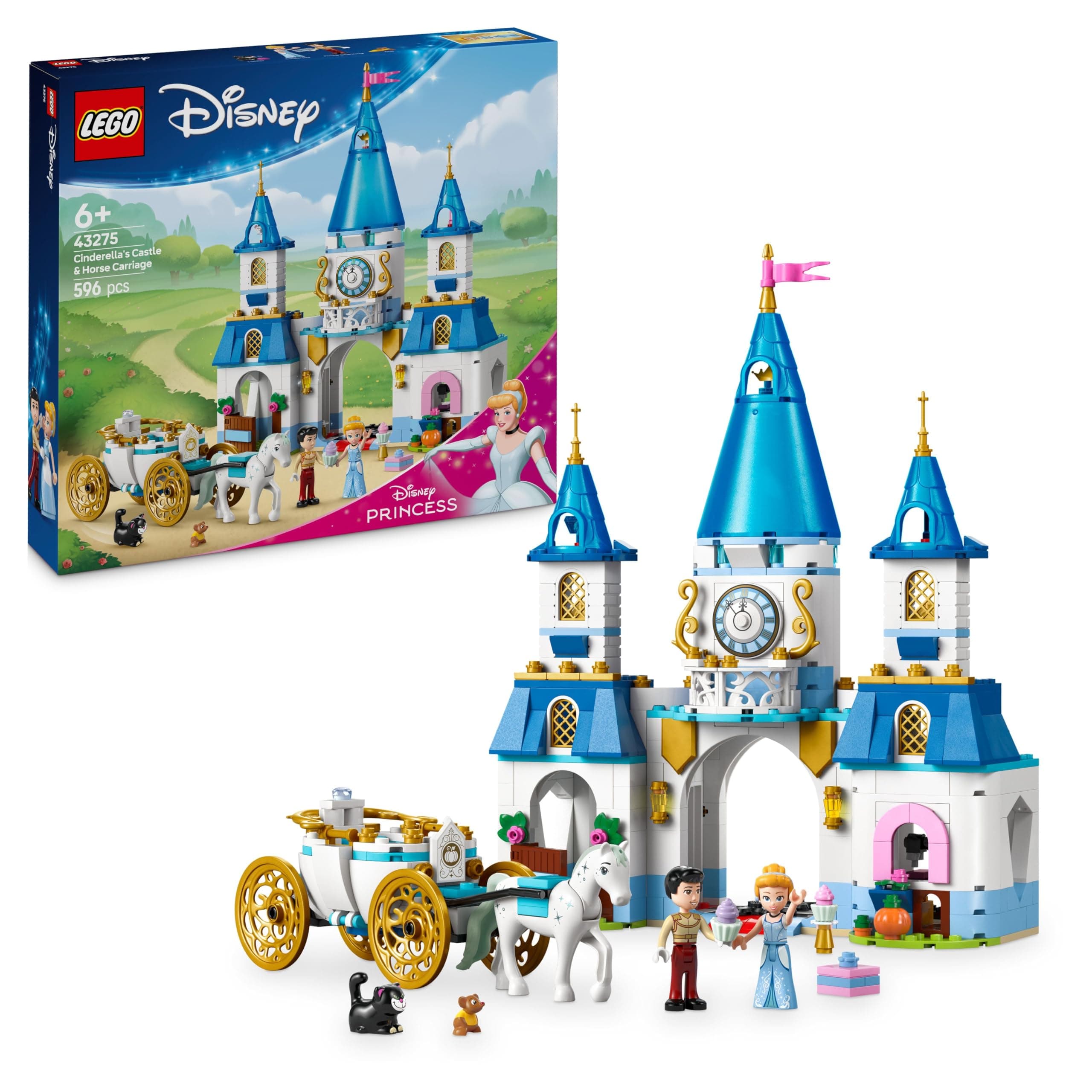 LEGO Princess Cinderella's castle and horse-drawn carriage- 43275