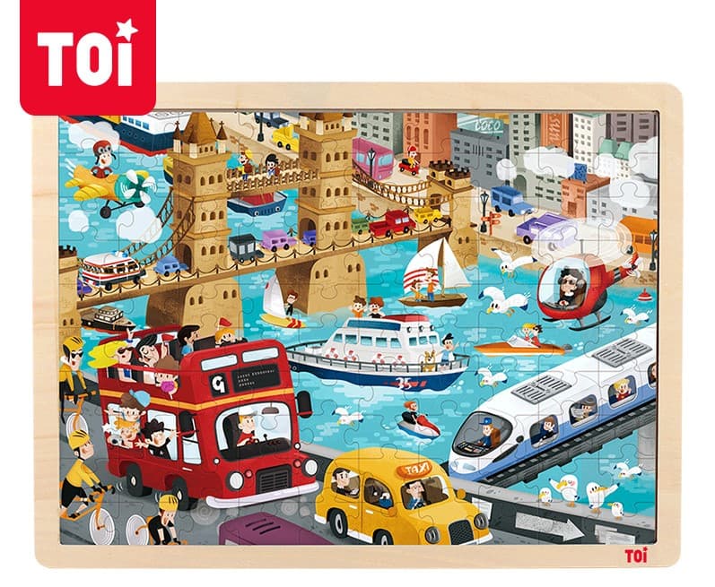 Дървен пъзел, Toi World, Градски транспорт, 100 части