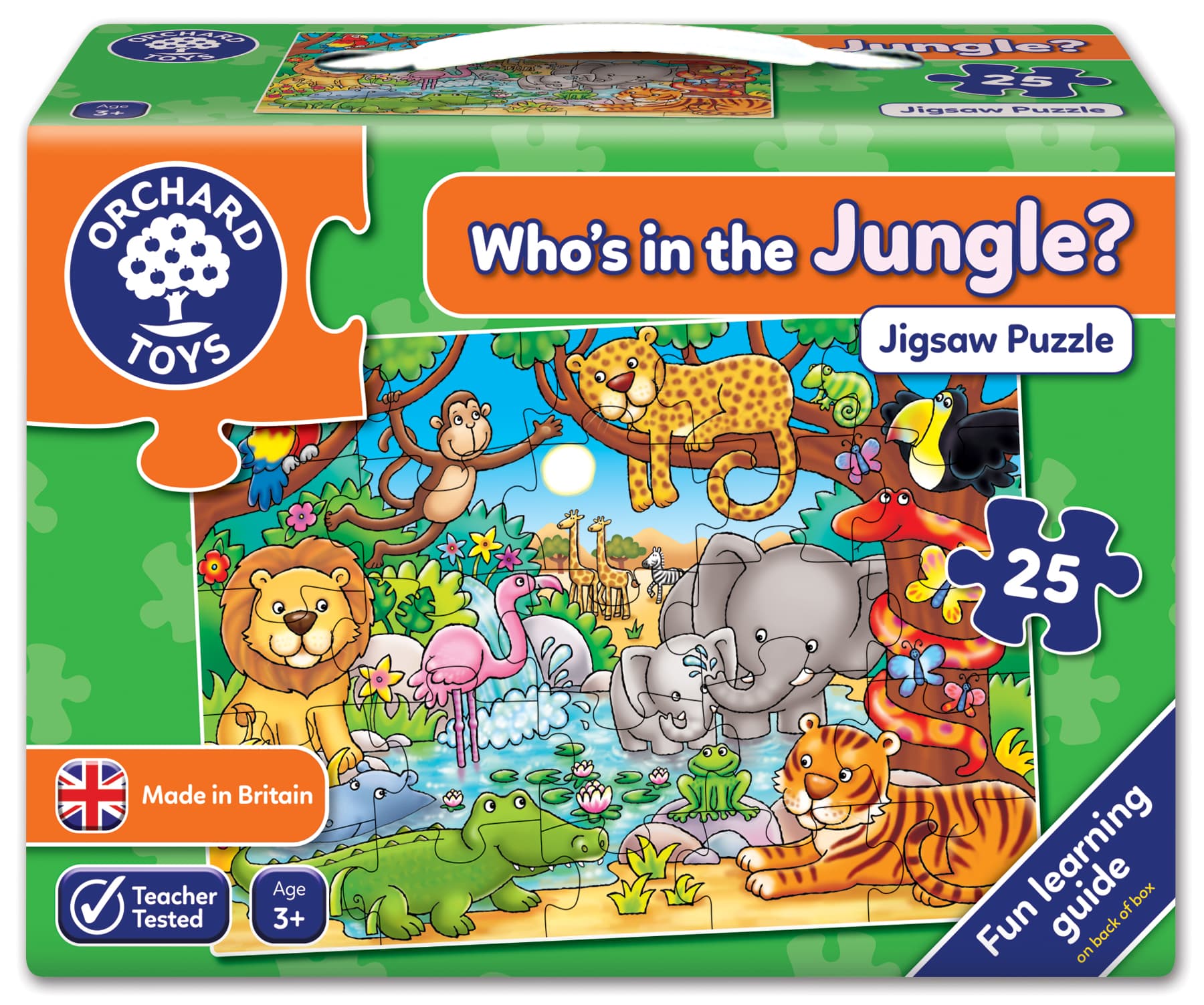 Детски пъзел, Orchard Toys, Кой живее в джунглата, 25 части