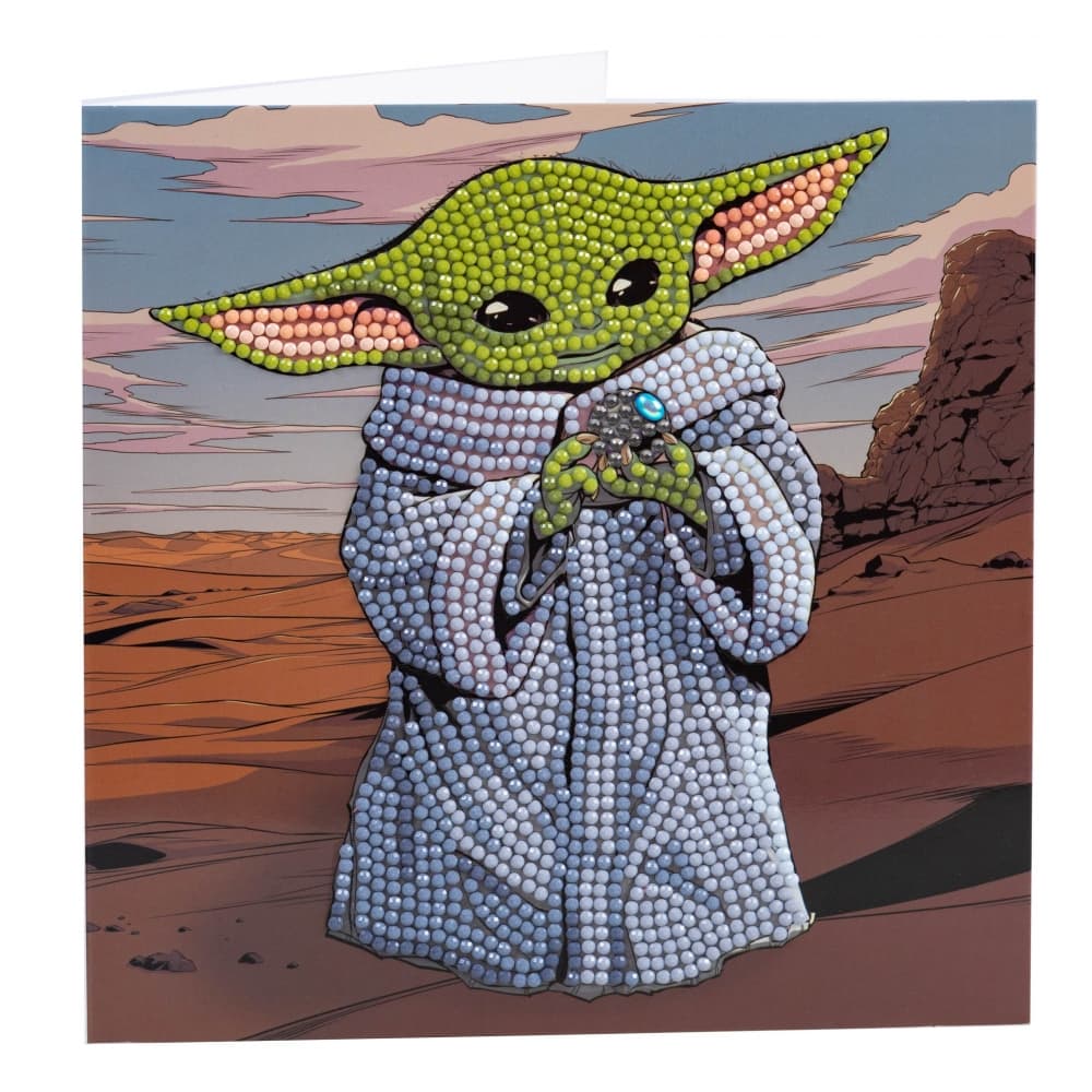 Комплект поздравителна картичка с диамантен живопис, Craft Buddy, Грогу, 18 x 18 см
