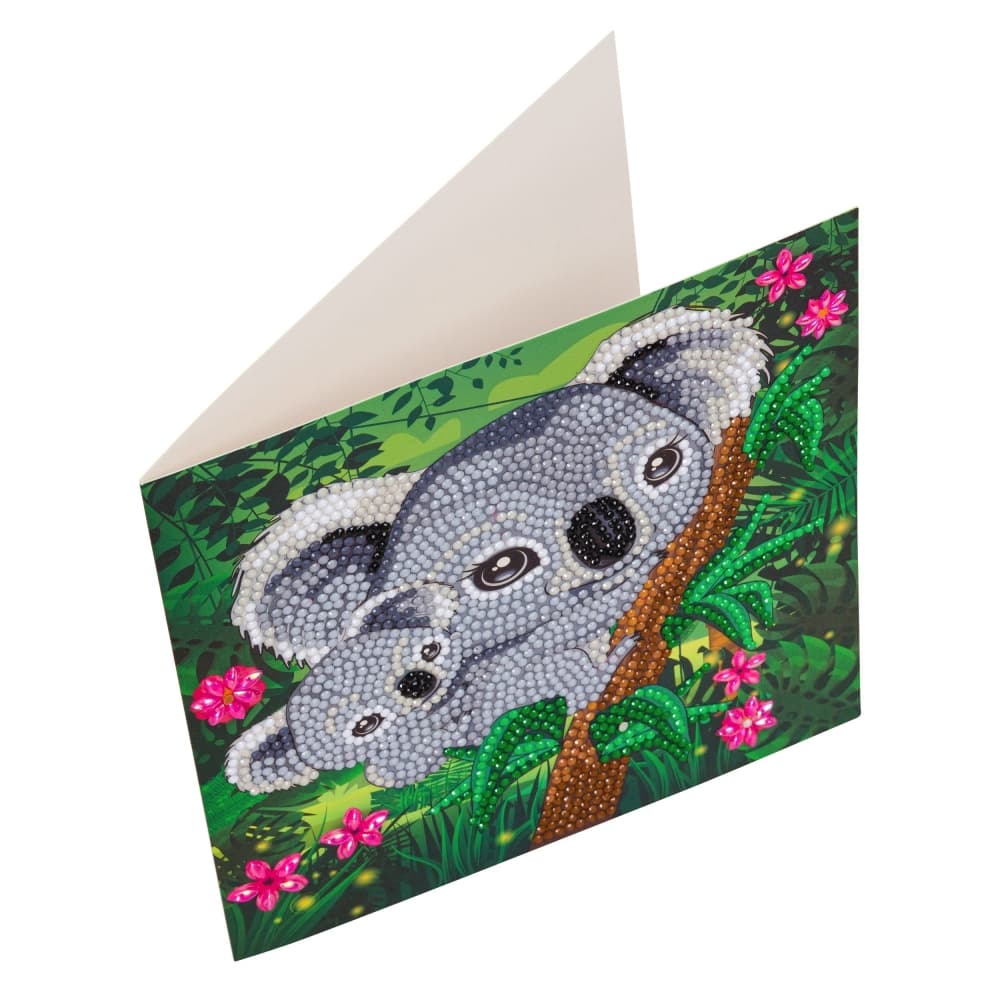 Комплект поздравителна картичка с диамантен живопис, Craft Buddy, Коала, 18 x 18 см