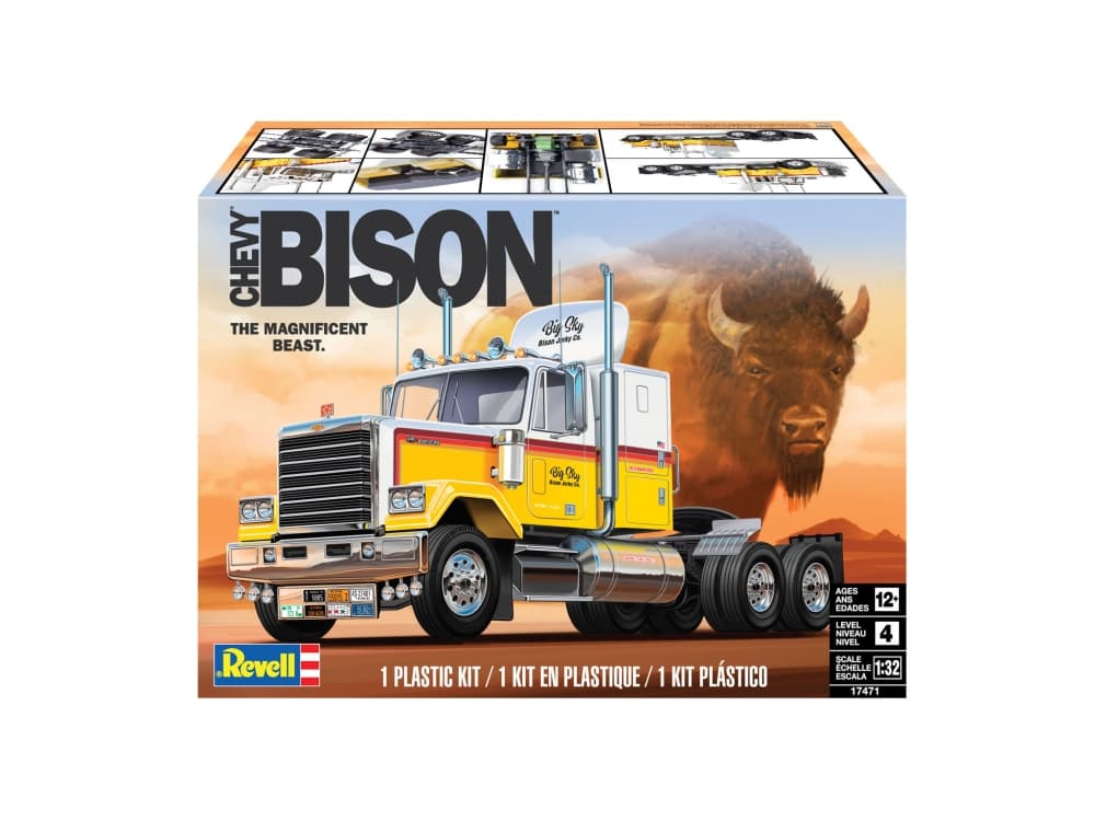 Сглобяем модел, Revell, Chevy Bison Semi Truck, 70 части