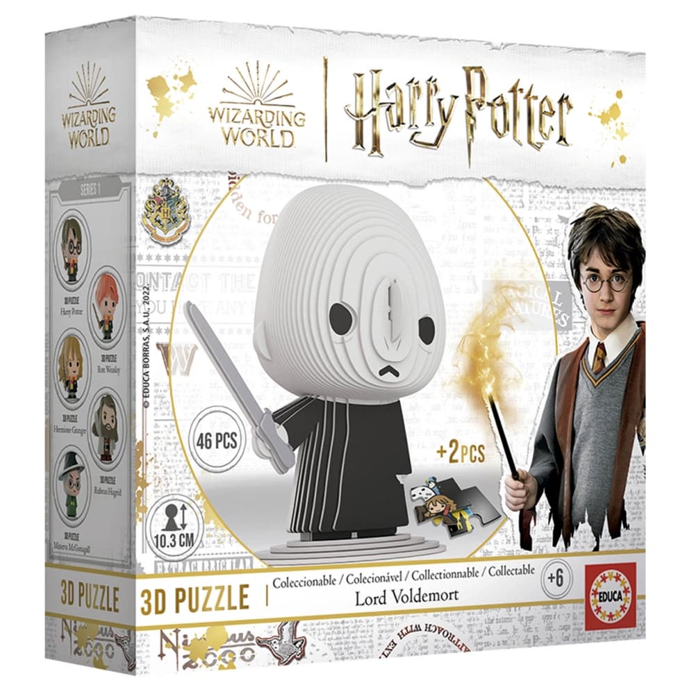 Пъзел, Educa, Мини фигурка, Лорд Волдемор 3D, 46 части