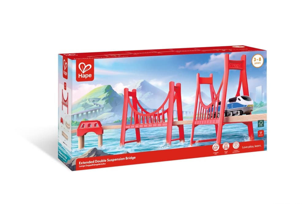 Дървен комплект, Hape, Железопътни мостове, 17 части