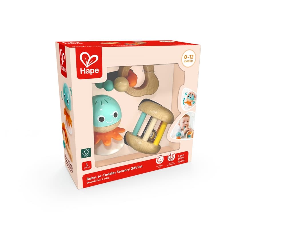 Бебешки сензорен комплект, Hape, 3 части