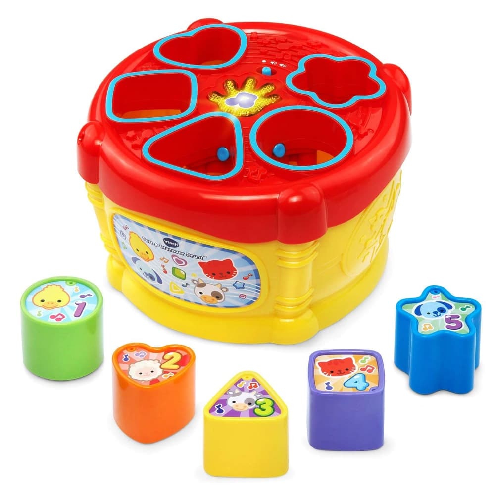 Интерактивна играчка, Vtech, Музикален барабан и сортер, 20 x 20 x 10.5 cm