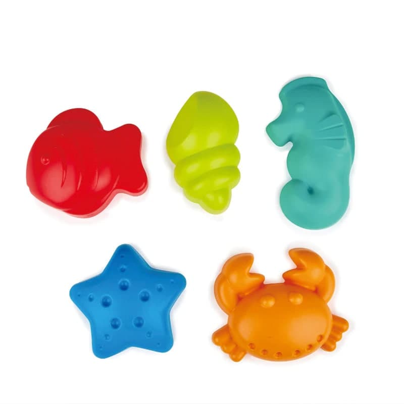 Комплект форми за пясък, Hape, Морски създания, 5 части