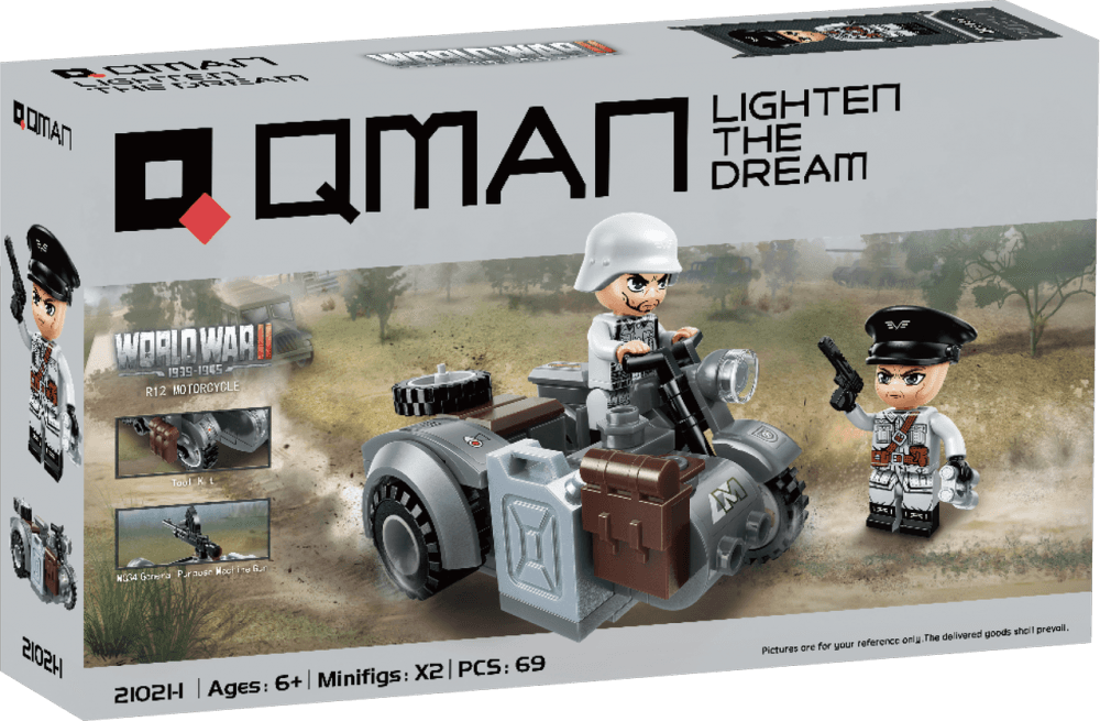 Конструктор, Qman, Военен мотоциклет R12, 69 части