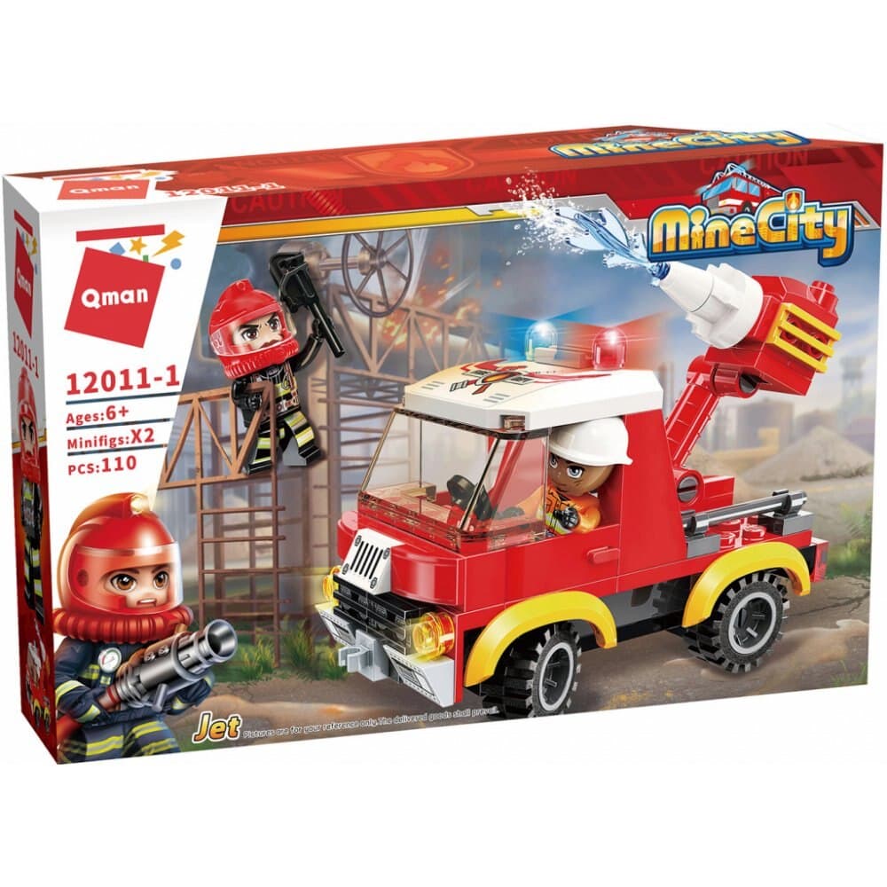 Конструктор, Qman, MineCity, Пожарен автомобил, 110 части