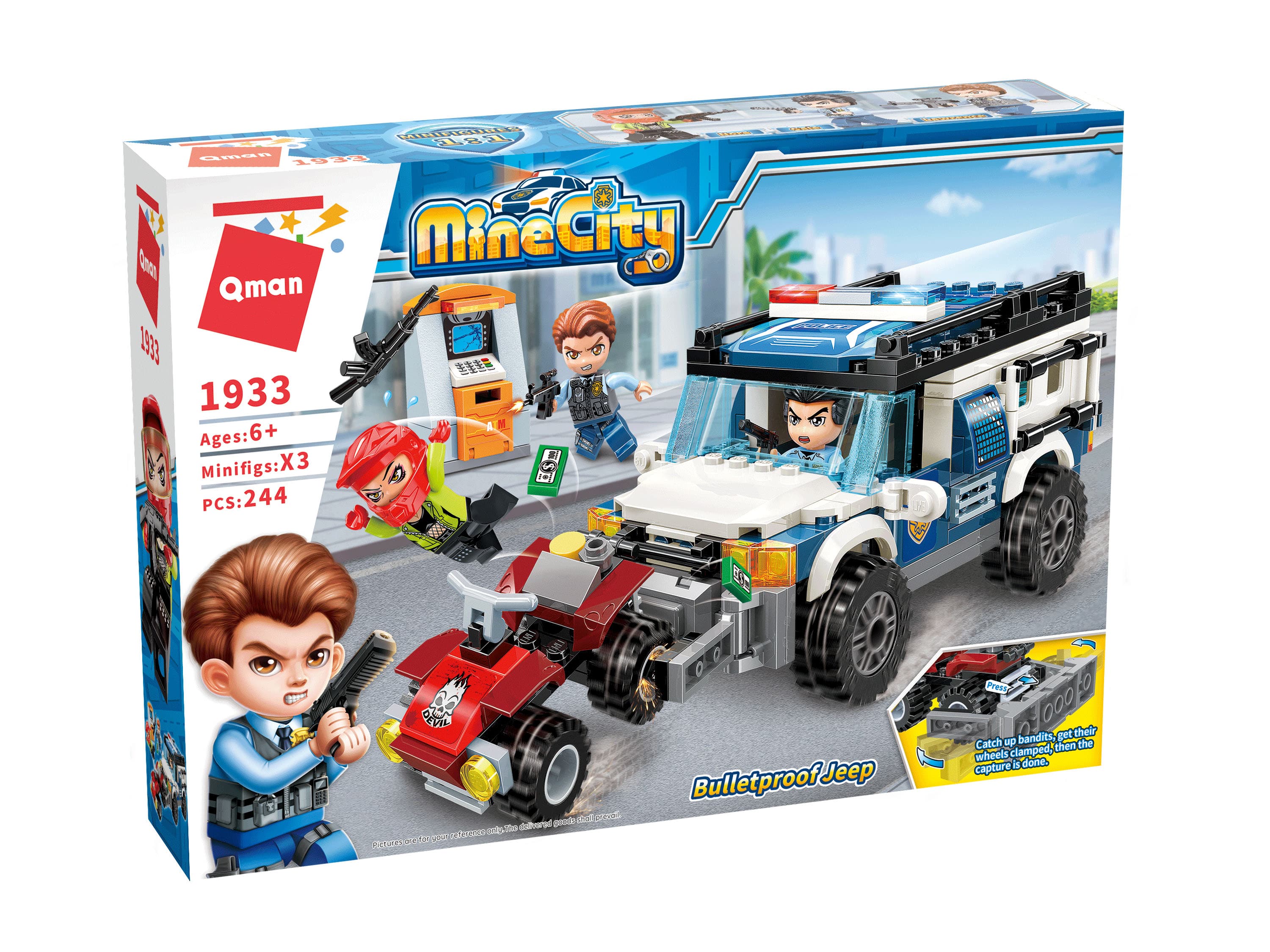 Конструктор, Qman, MineCity, Брониран автомобил, 244 части