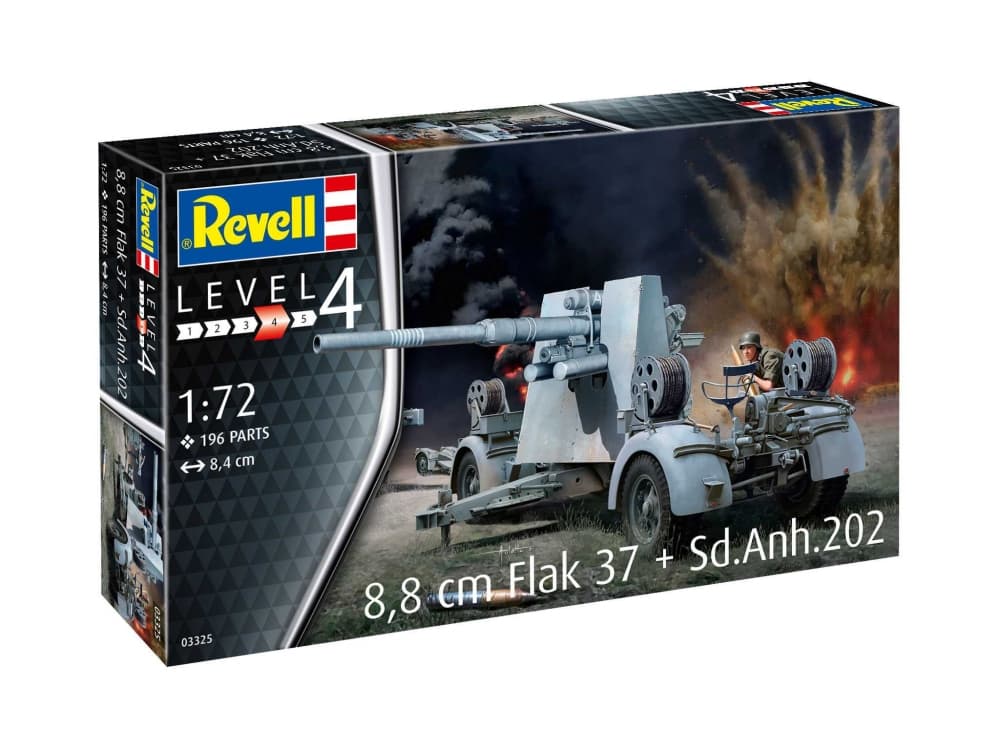 Сглобяем модел, Revell, 8.8 cm Flak 37 + Sd.Anh.202, 196 части