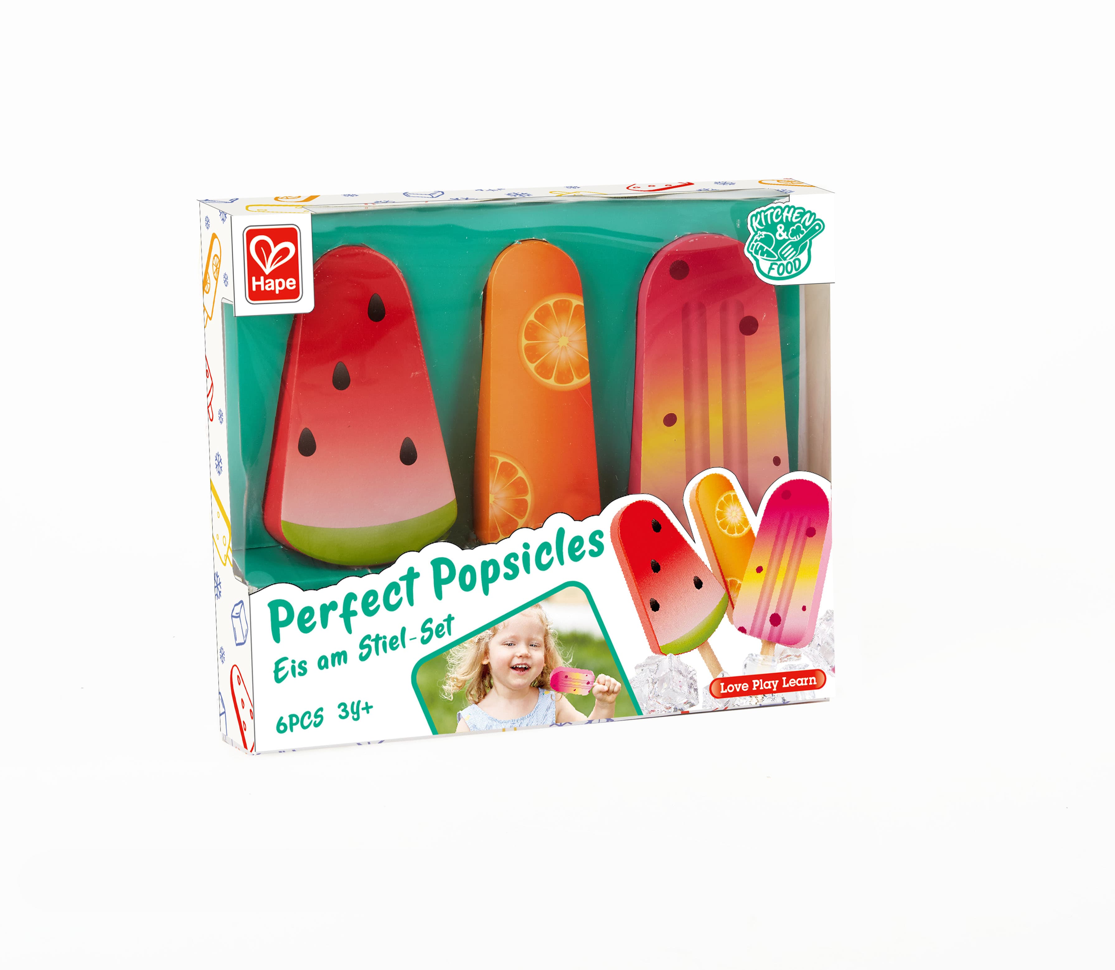 Дървен комплект, Hape, Сладолед, 6 части