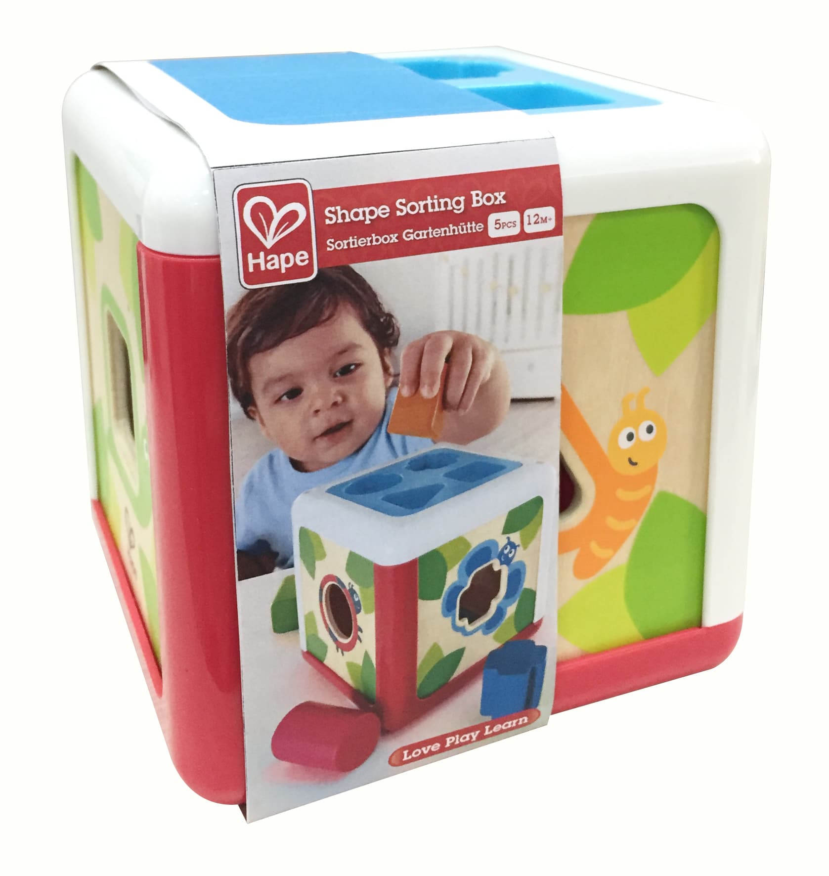 Бебешка играчка, Hape, Кутия за сортиране на форми, 5 части