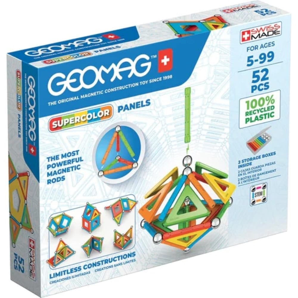 Магнитен конструктор, Geomag, Supercolor Panels, 52 части