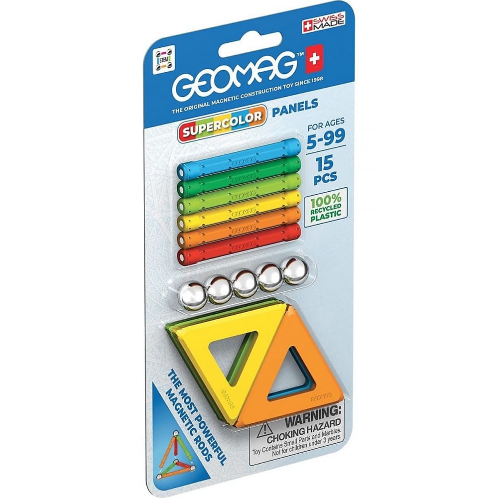 Магнитен конструктор, Geomag, Supercolor Panels, 15 части