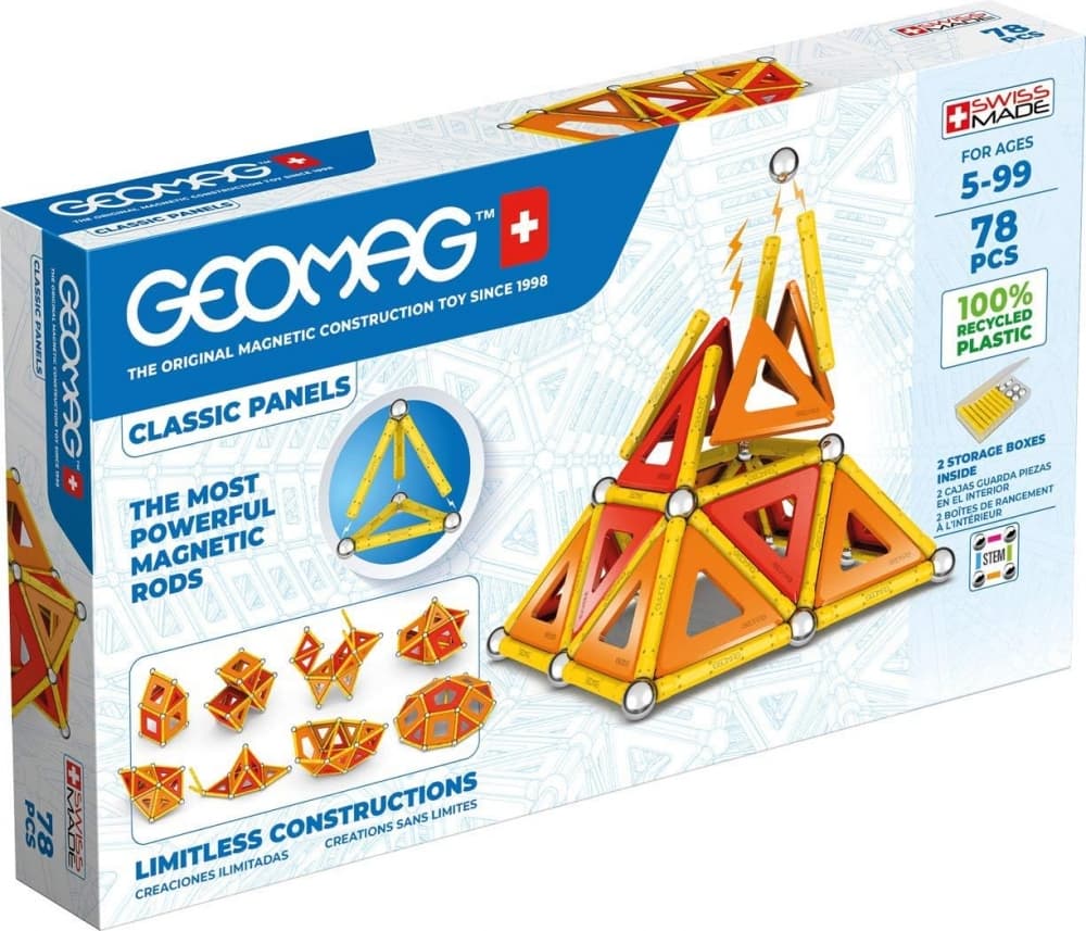 Магнитен конструктор, Geomag, Classic Panels, 78 части
