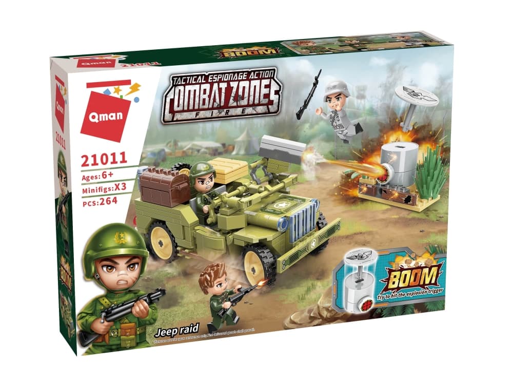 Конструктор, Qman, Combat Zone, Нападение с джип, 264 части