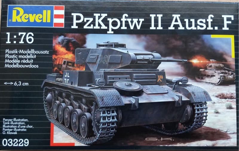 Германски танк от Втората световна война PzKpfw II Ausf. F - сглобяем модел