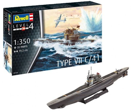 Германска подводница TYPE VII C/41 - сглобяем модел