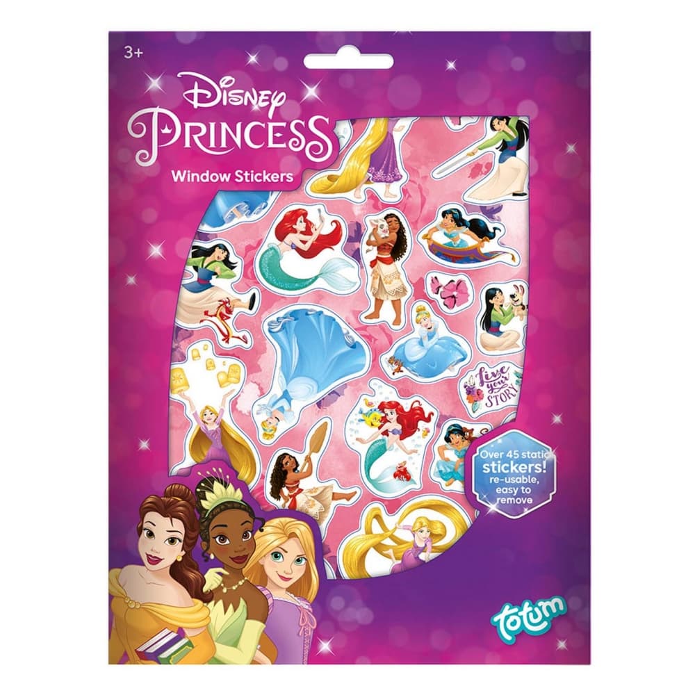 Творчески комплект, Totum, Disney Princess, Стикери за стъкло, 45 броя