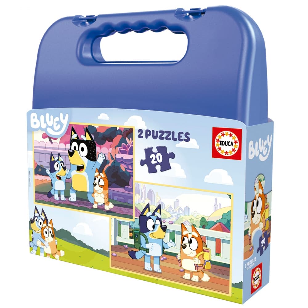 Пъзел, Educa, Bluey в куфарче, 2 х 20 части